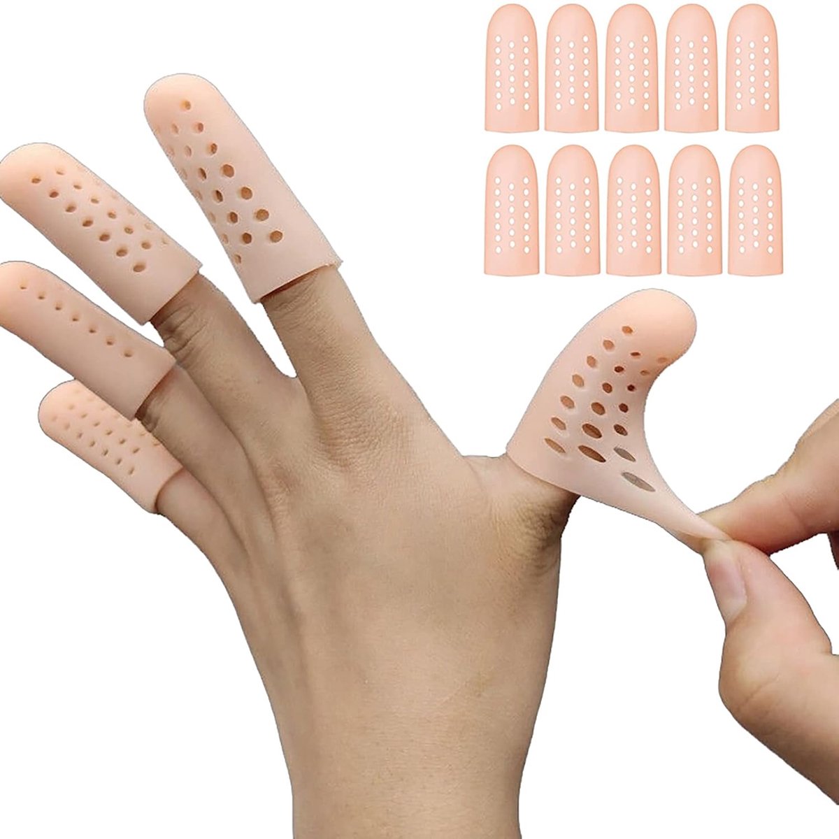 Breathable Gel Finger Protection Silicone Gel Finger Protection for Trigger Finger Cracked Finger Arthritis - ShopVlot