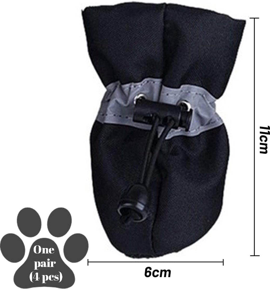 SnelShoppen - Dog Shoes, Set van 4, Waterdichte Hondenschoenen met Reflecterende Leashes, Niet-slip Hondenschoenen voor Pootbescherming, Winter Zachte