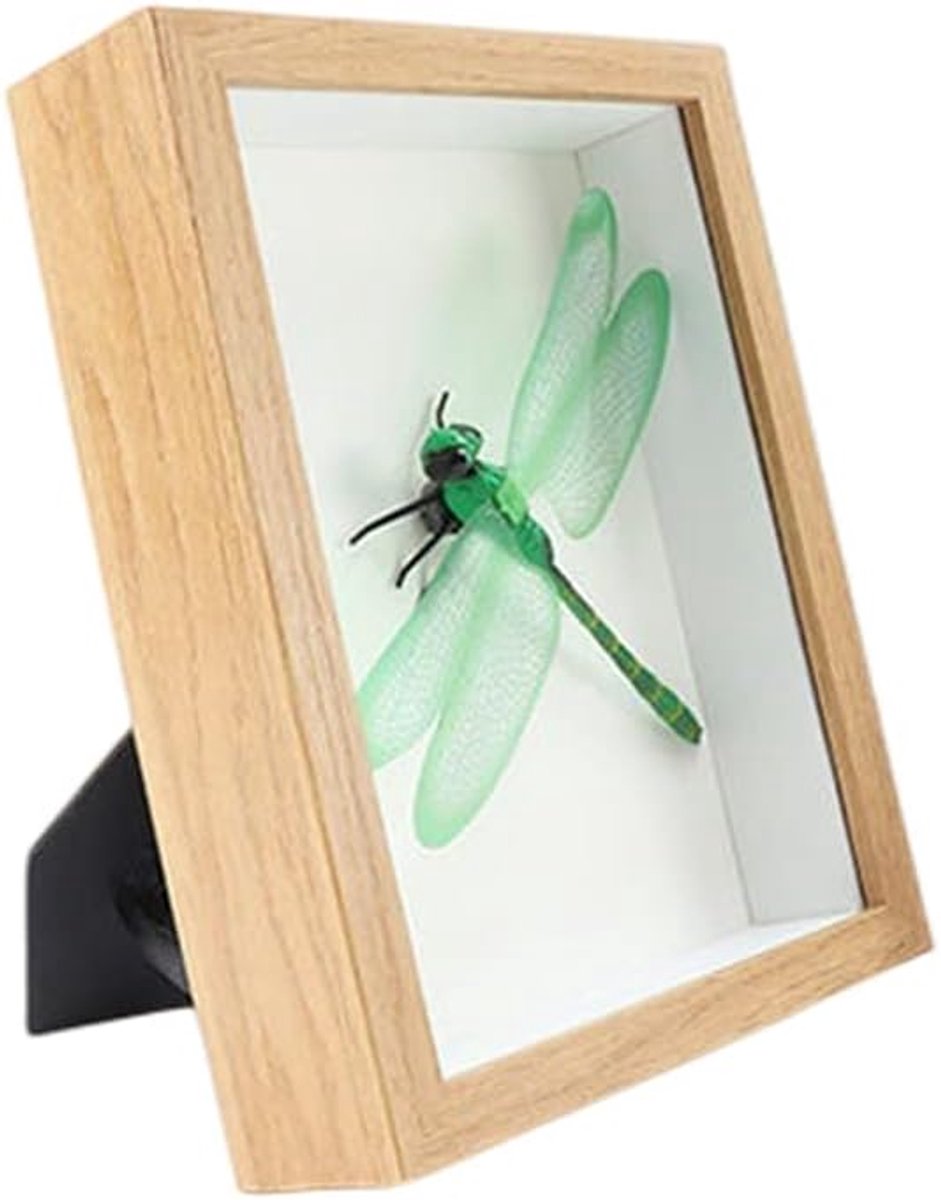 SnelShoppen - Shade Box Houten Fotolijst voor Gedroogde Bloemen en Medailles - 5 x 7 cm - 3 cm Diep - Houten Kleur - Veilig en Duurzaam