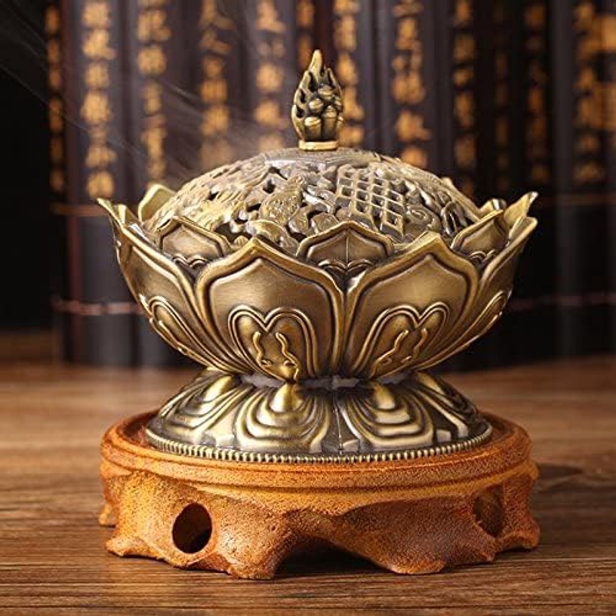 SnelShoppen - Incenshouder Koperlegering - Boeddhistische Decoratie voor Meditatie - Anticorrosie, Klein en Schattig - Ideaal voor Thuis en Kantoor -