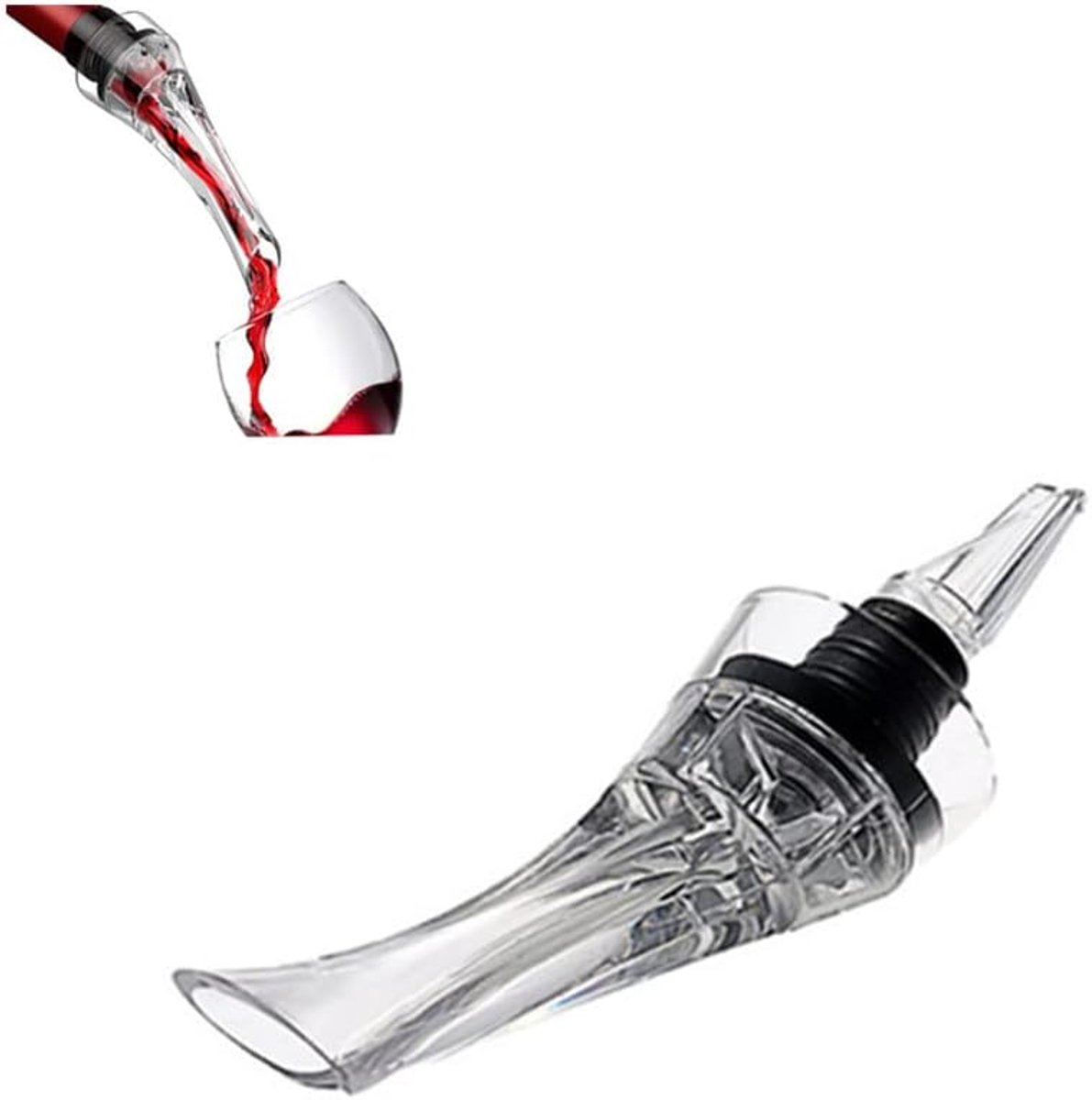 SnelShoppen - Wijn Aerator en Schenkstop - Wijn Pourer en Ventilerende Schenkstop voor Rode en Witte Wijnen - Elegante en Simpele Decanter - Voedselve