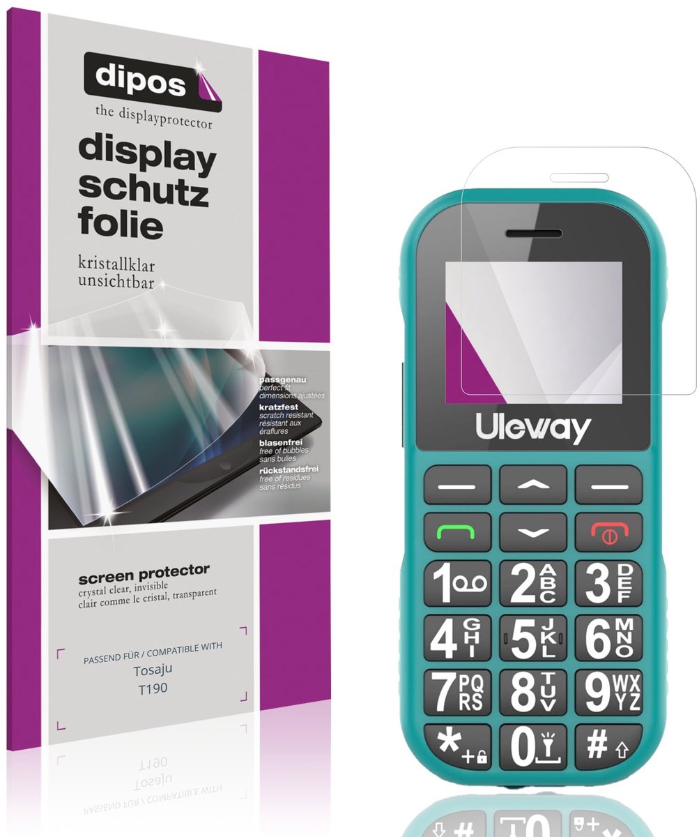 dipos – 4x Beschermfolie geschikt voor Tosaju T190 | Krasbestendige & heldere Screenprotector Ultra-Thin