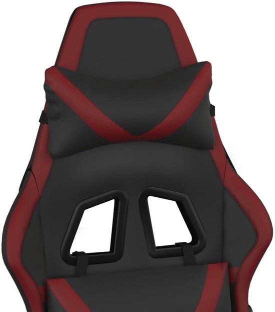Gaming Stoel - Fauteuil Bureau - Comfortabel Zitten - Met Massagefunctie - 1 stuk - Zwart en wijnrood — afbeelding 5