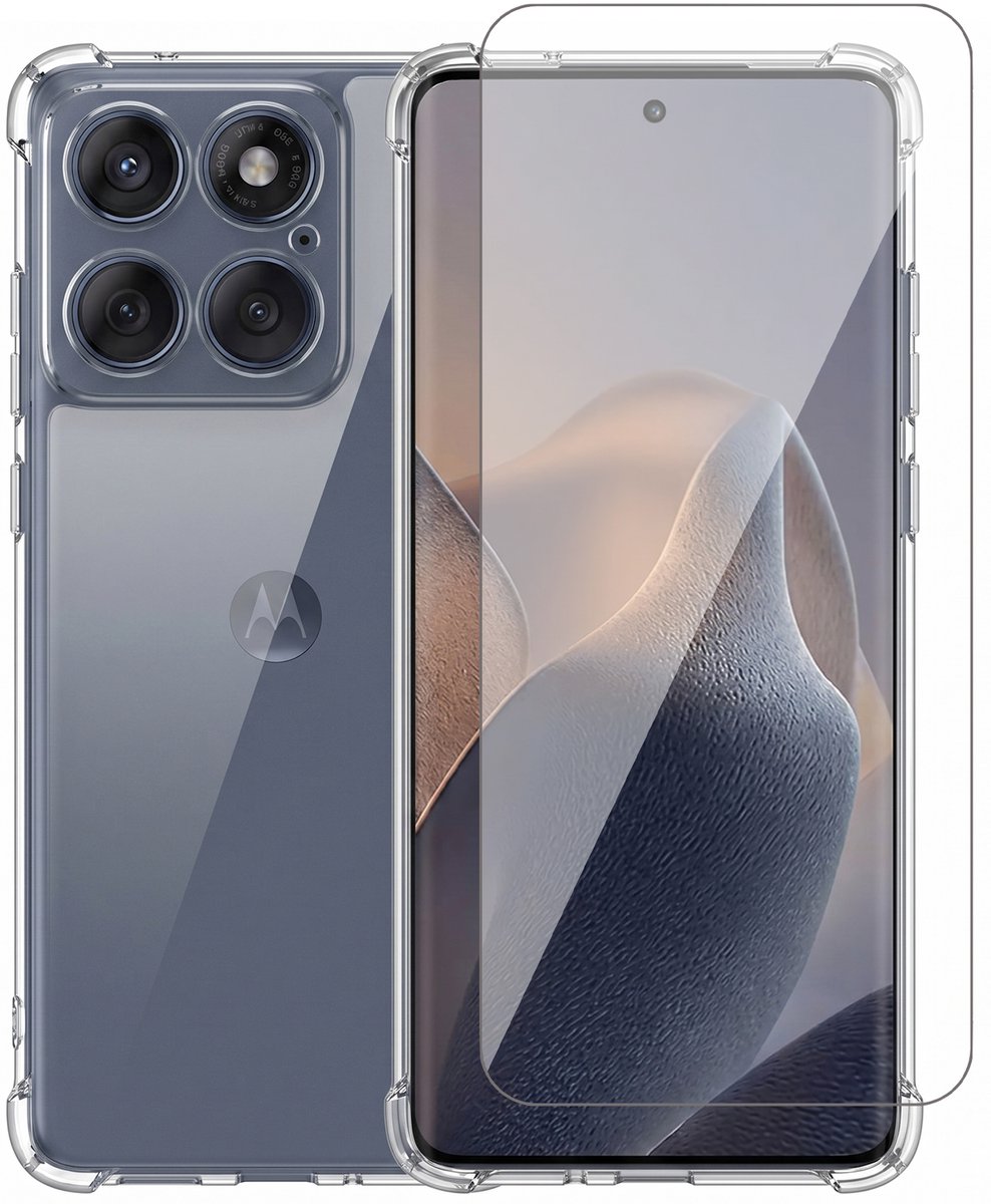 Hoesje geschikt voor Motorola Moto Edge 60 / 60 Fusion – CrystalClear Back Cover – Schokbestendig – Met Screenprotector Glas