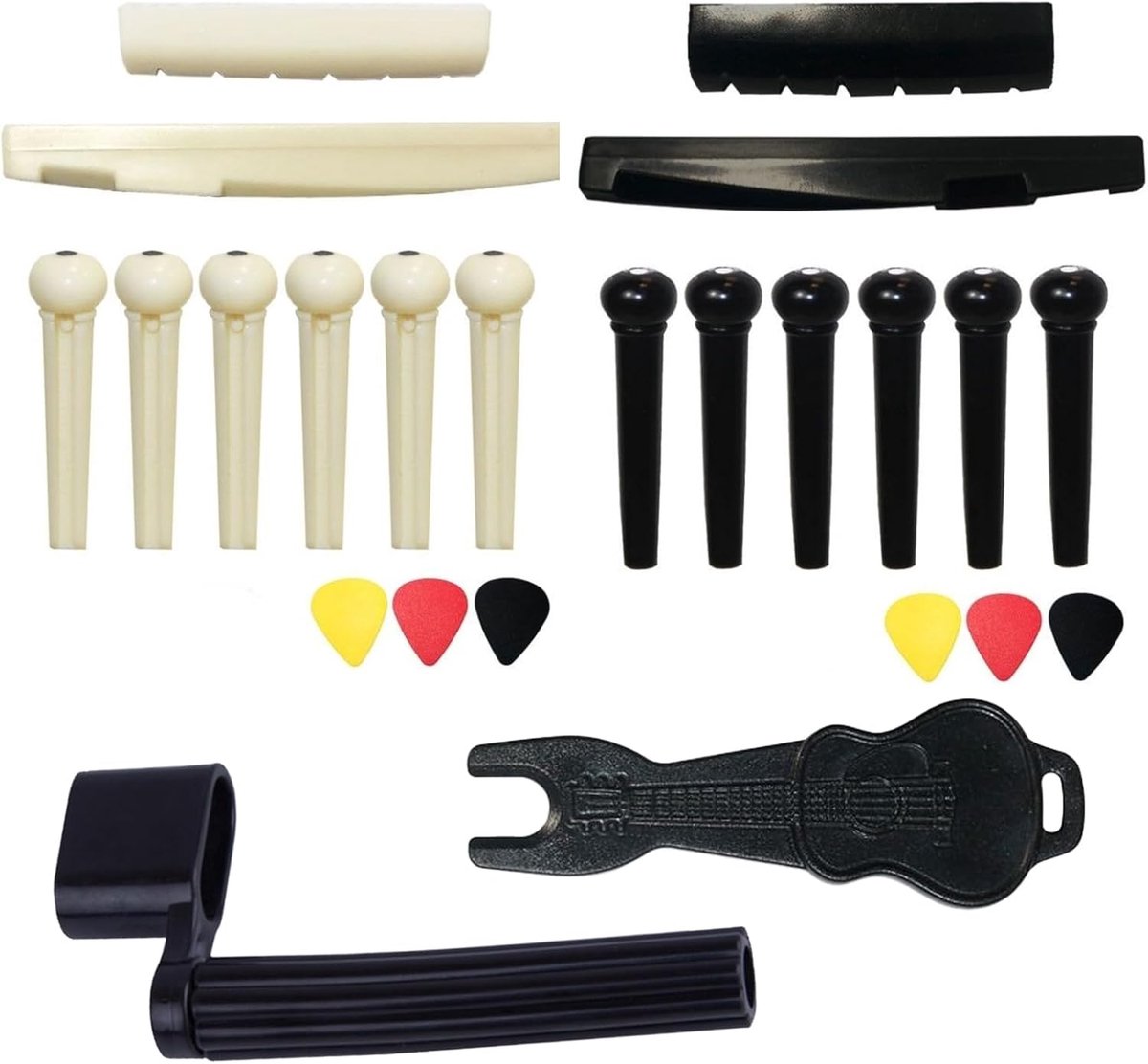24 stuks Akoestische Gitaar Brug Pins Pins, Gitaar Accessoires Vervanging Gereedschap Kits, Bridge Pins Acoustic - ShopVlot