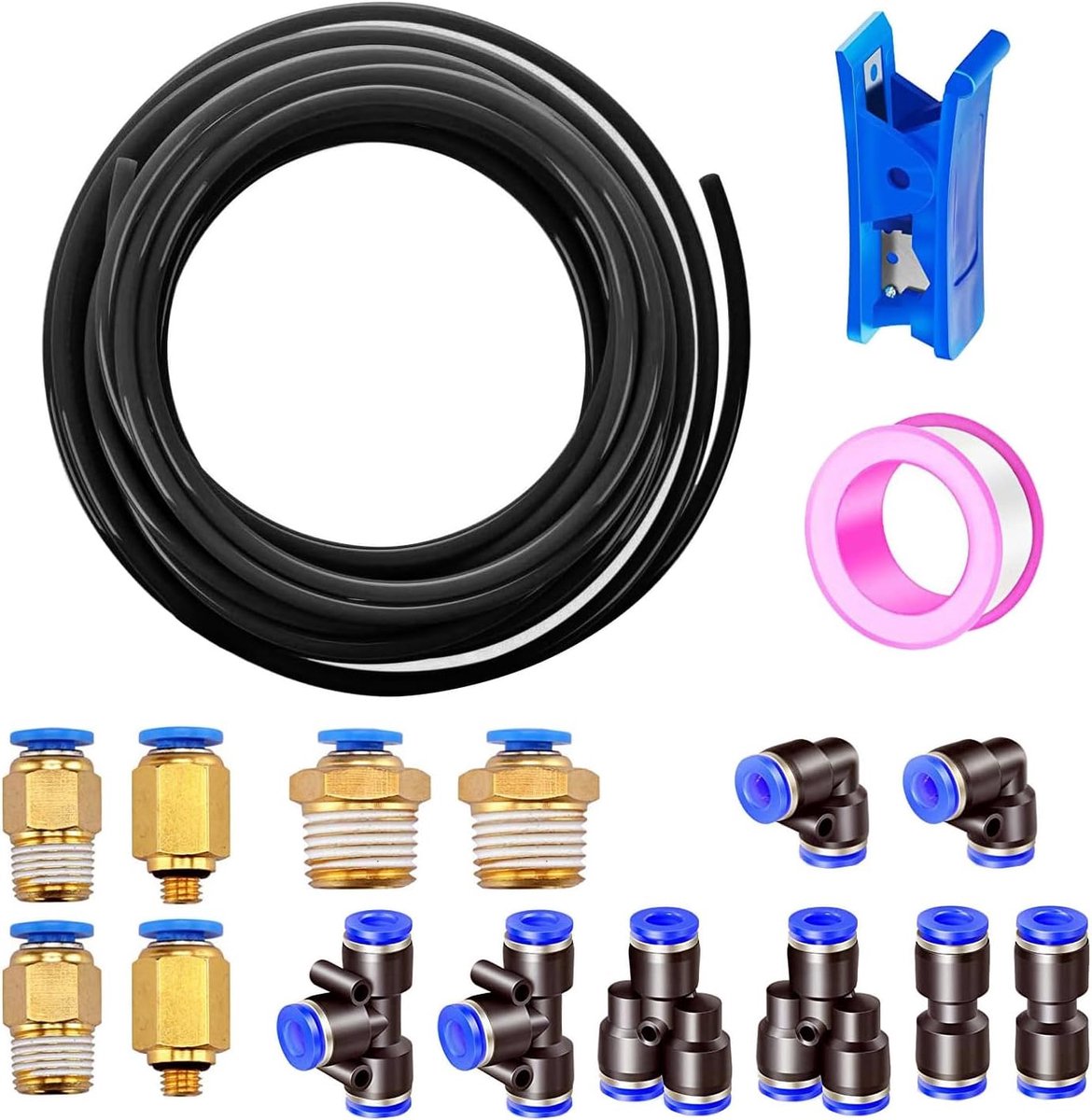 Pneumatische PU-slang 15 meter - flexibele persluchtslang - zwart - ideaal voor DIY luchtsystemen - ShopVlot