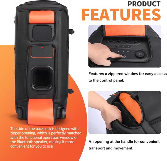 Speaker Travel Protective Case Compatible with JBL PartyBox 720, Portable Speaker Dust Cover Storage Bag for Outdoor - ShopVlot — afbeelding 2