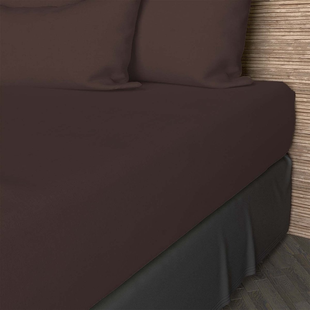 Omgoods - Katoenen Fitted Sheet 200x200 cm in Bruin