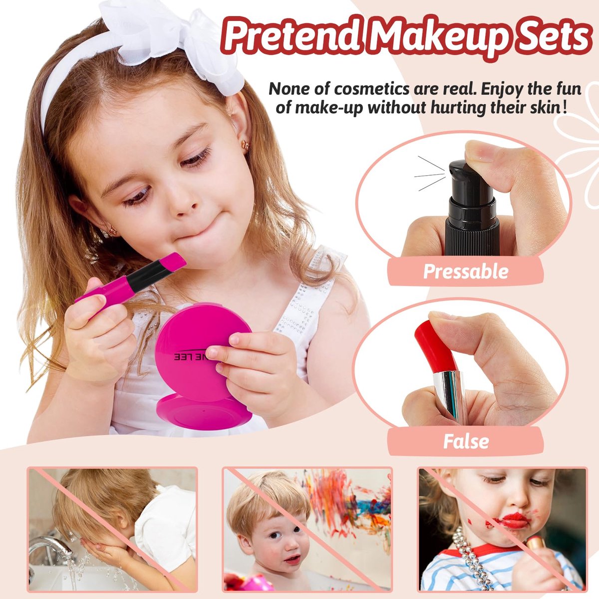 Omgoods- Kindermake-up Koffer - Kinder Make-up Set - Make-up Speelgoed - Rollenspel - Cadeau voor Meisjes - Voor Kinderen 3-5 Jaar - Speelgoedmake-up