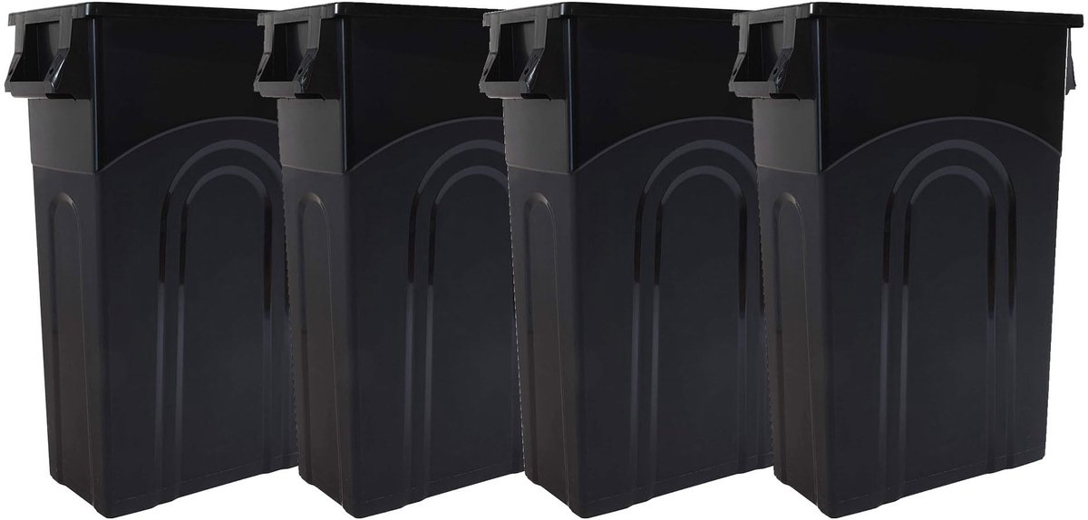 Omgoods - Afvalcontainer Hoog met 4 Stuks voor Binnen en Buiten