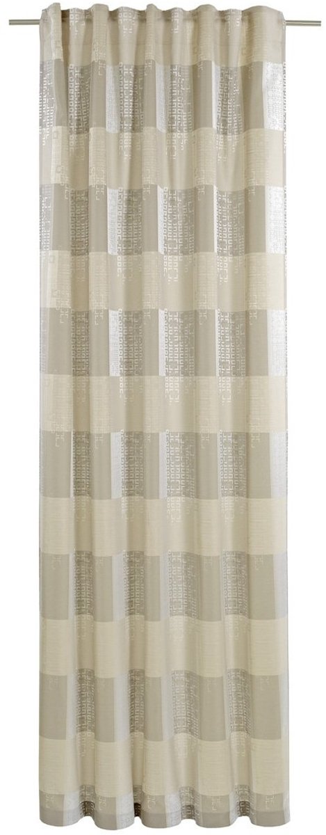 Omgoods - Beigekleurige Gordijnscarf met Hengeltas - 245cm x 146cm