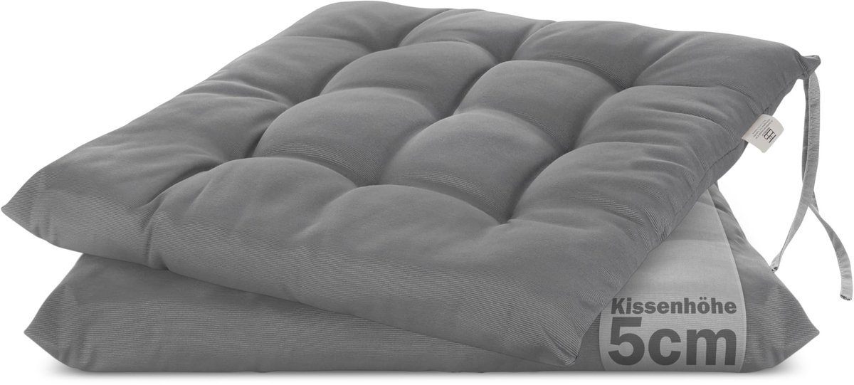 Omgoods - Decoratieve Zithoes voor Binnen en Buiten - Set van 2 - Donkergrijs