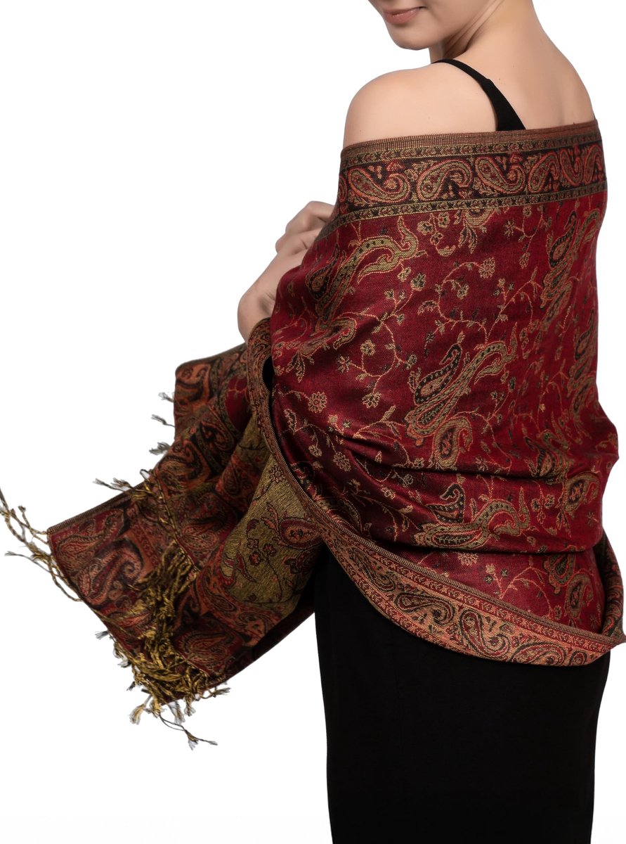 Omgoods - Pashminasjaal met Eenvoudig Paisley Ontwerp