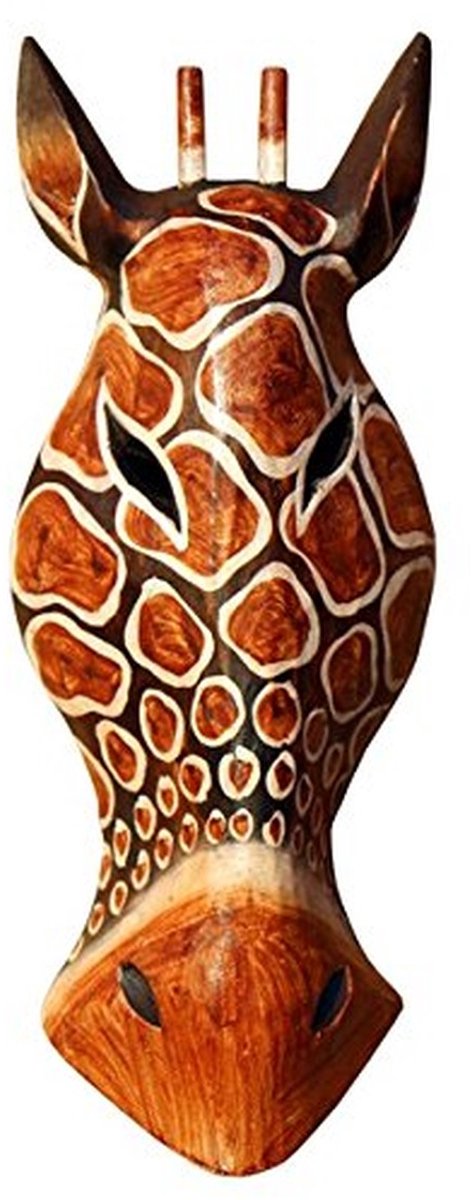 Omgoods - Handgemaakt Houten Giraffe Masker voor Decoratie