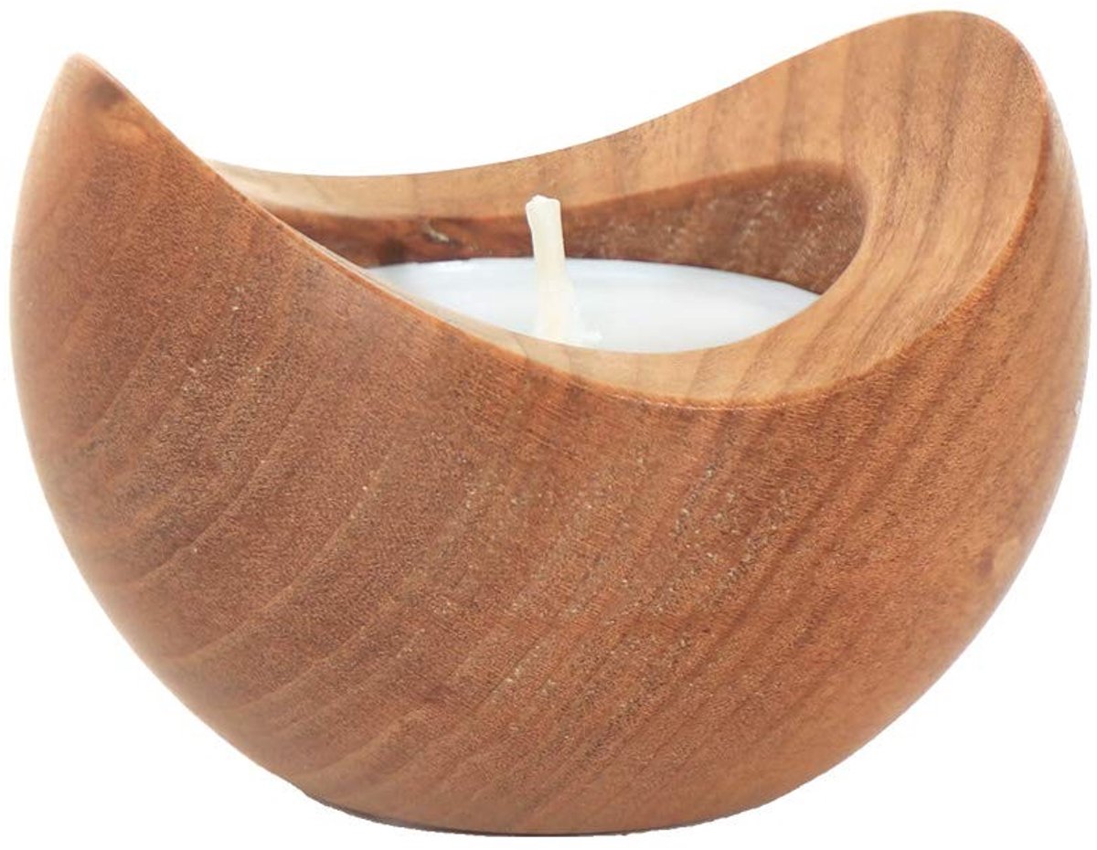 Omgoods - Set van 5 Houten Theelichthouders voor Tafeldecoratie