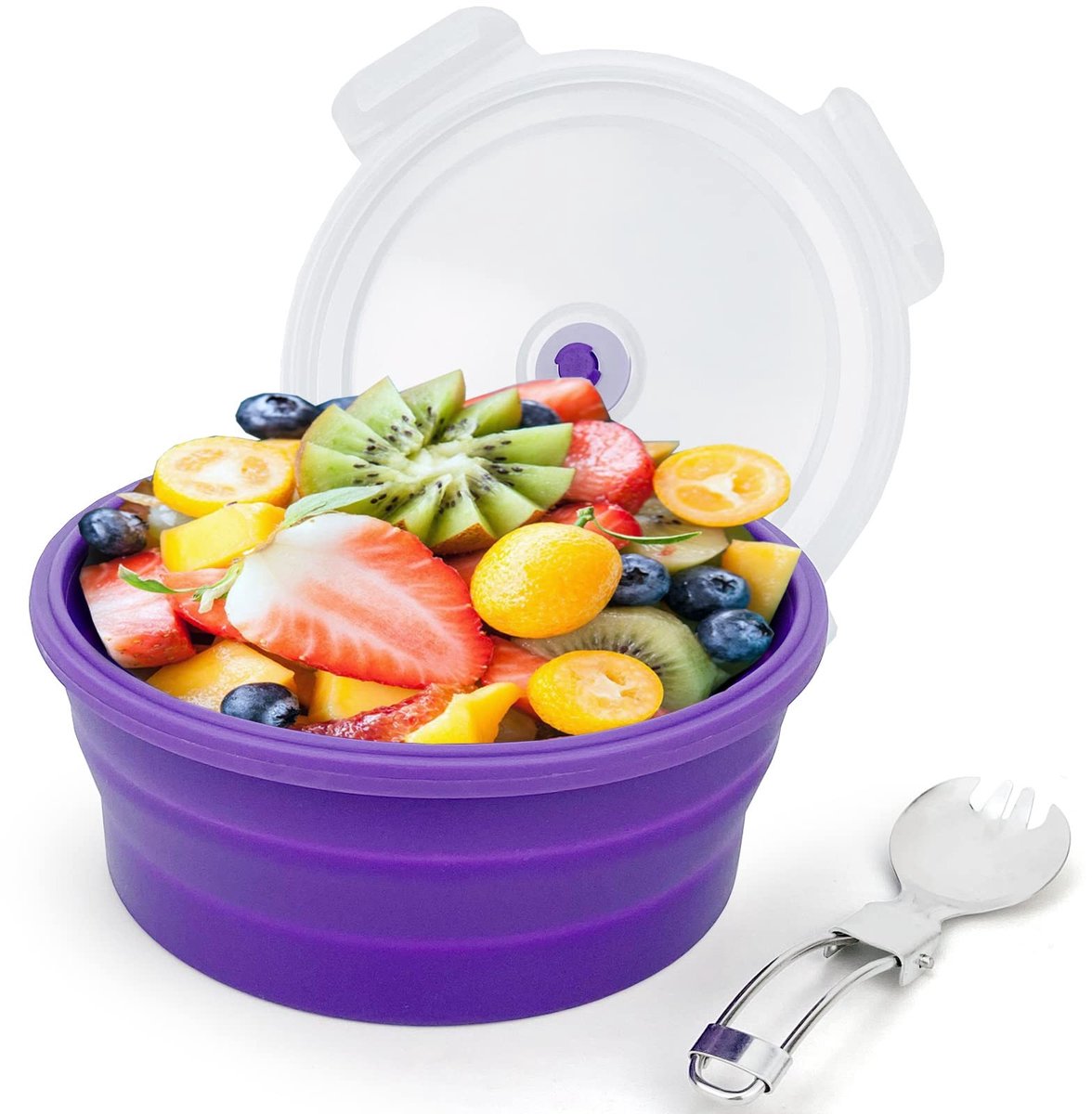 Omgoods - 1200ml Vouwbare Silicone Voedselcontainer met Deksel
