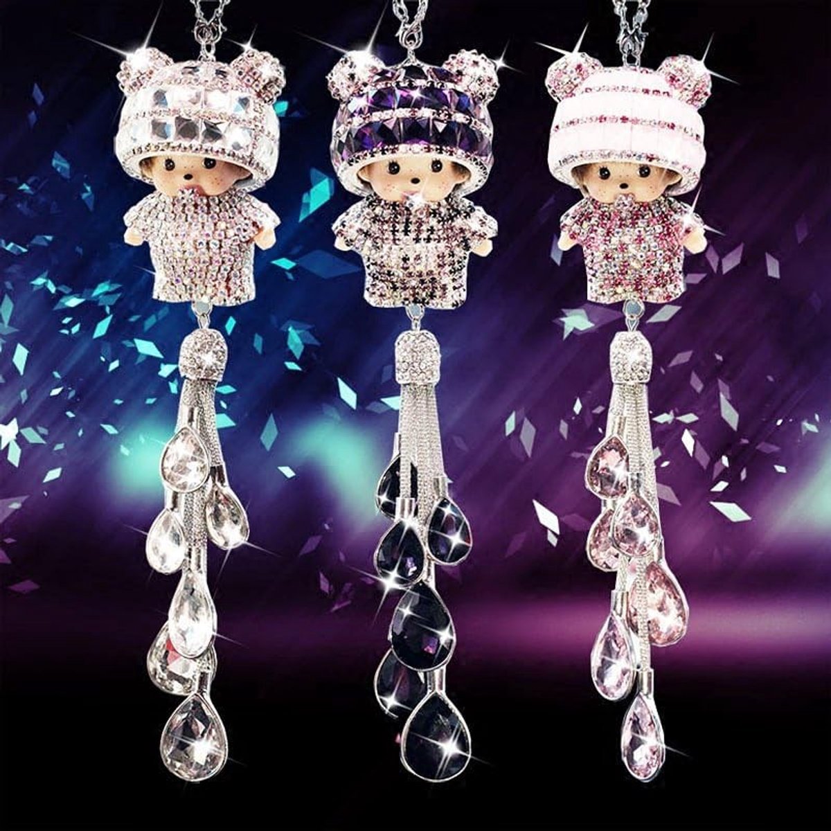 Omgoods- Achteruitkijkspiegel Ornament - Kristalhelder Kunstkristal - Auto Decoratie - Hangende Decoratie - Interieur Decoratie - Cadeau voor Vrouwen/Mannen - Autodecoratie