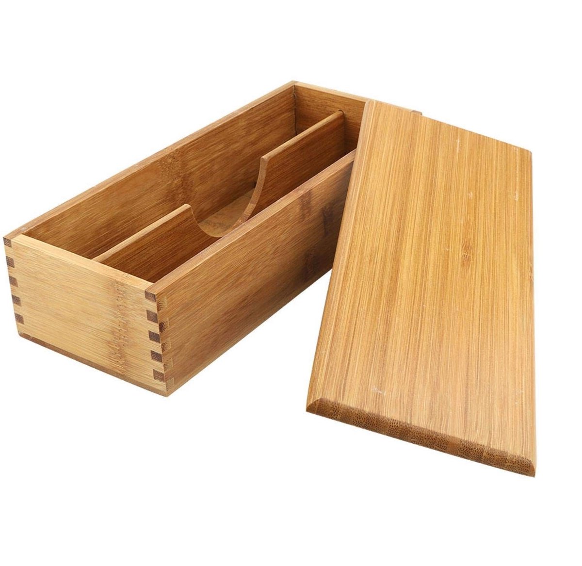Omgoods - Bamboo Bestekopbergdoos met Deksel voor Keuken