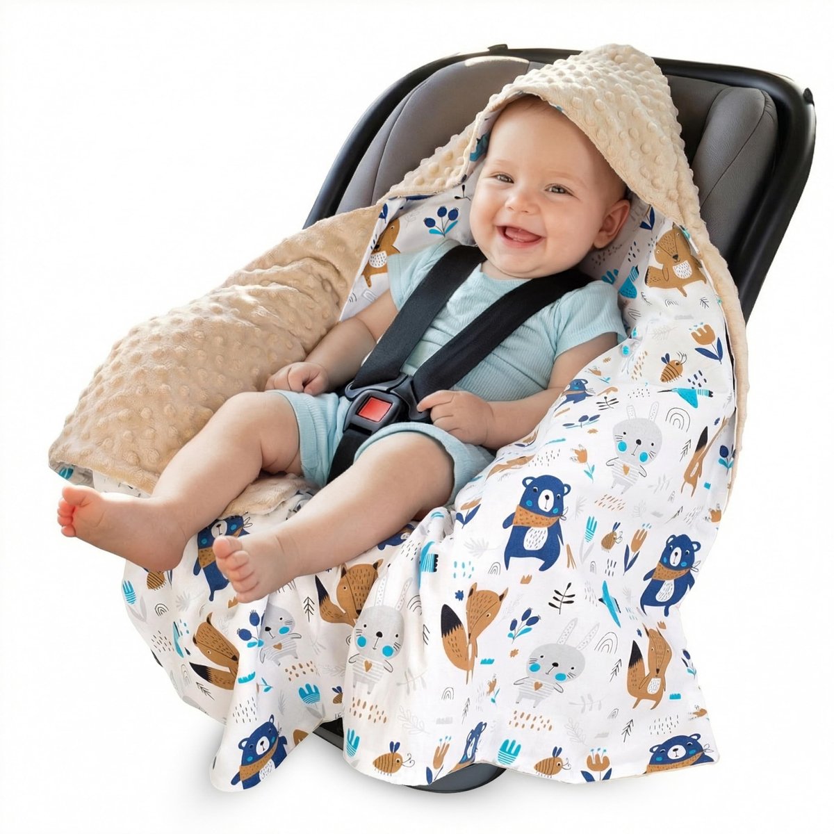 Omgoods - 100% Katoenen Swaddle Dekentje met Kap voor Baby's