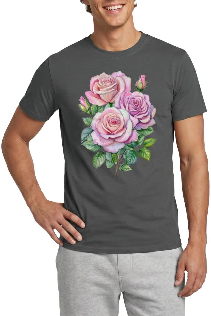 Roze Rozen T-Shirt Heren