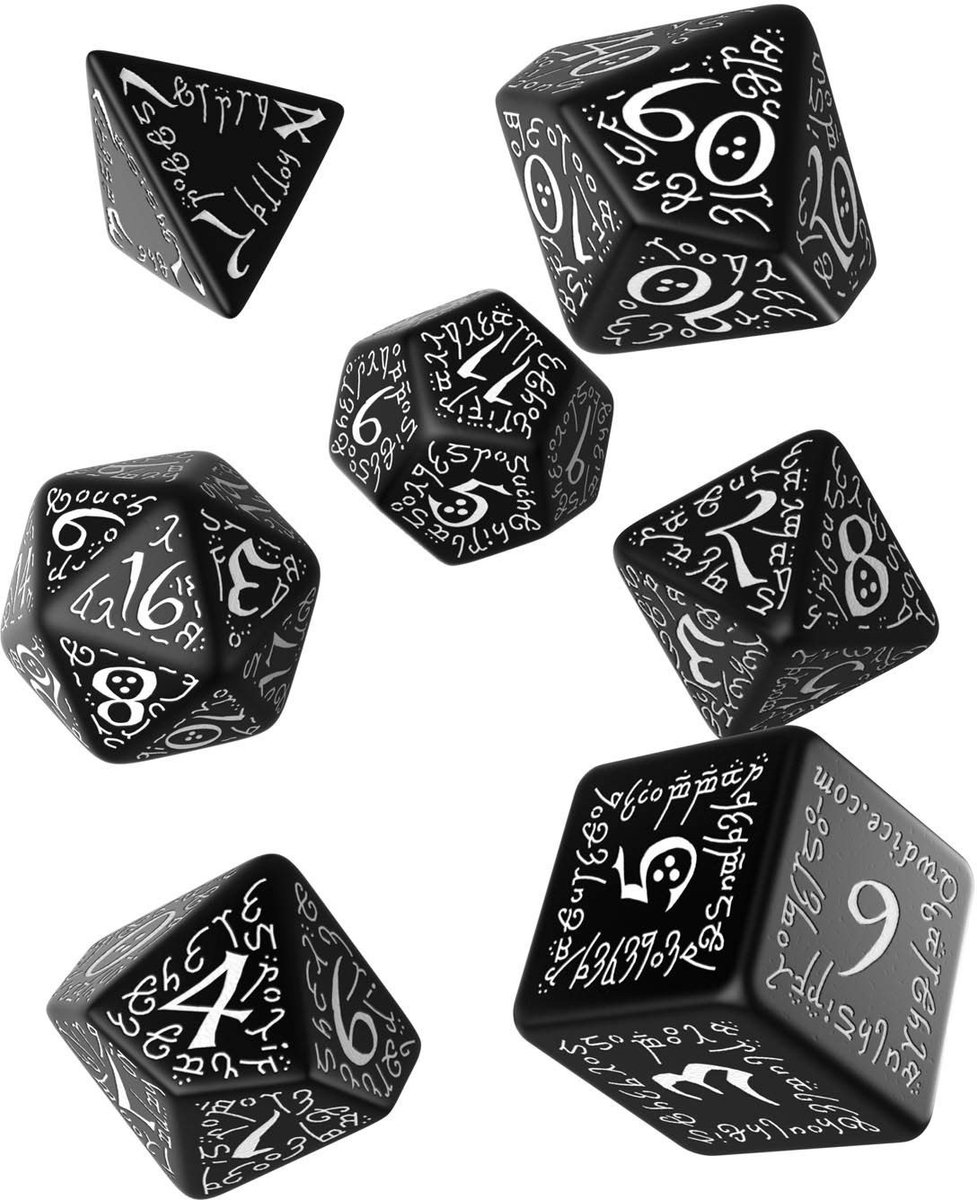 Omgoods - Set van 7 Elf Dobbelstenen voor RPG Spellen