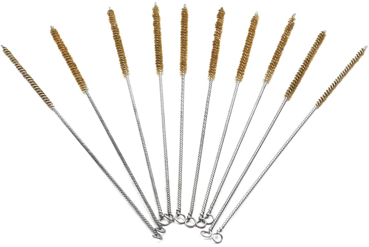 Omgoods - 10 Stuks Messing Draad Borstel voor Reinigen van Buizen