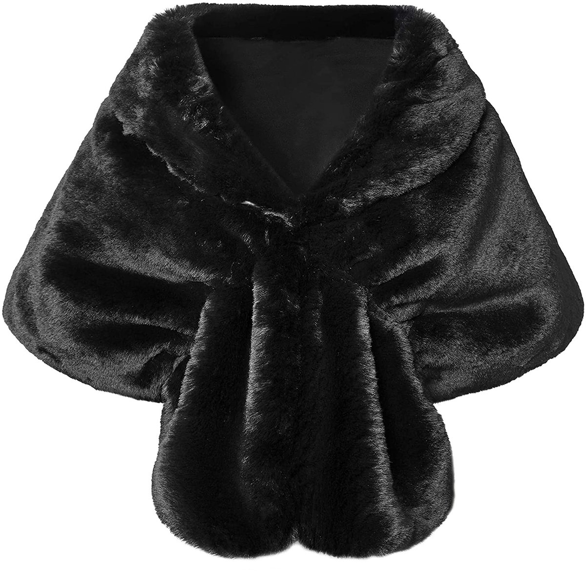 Omgoods - Dames Faux Bont Sjaal voor Winter in Zwart