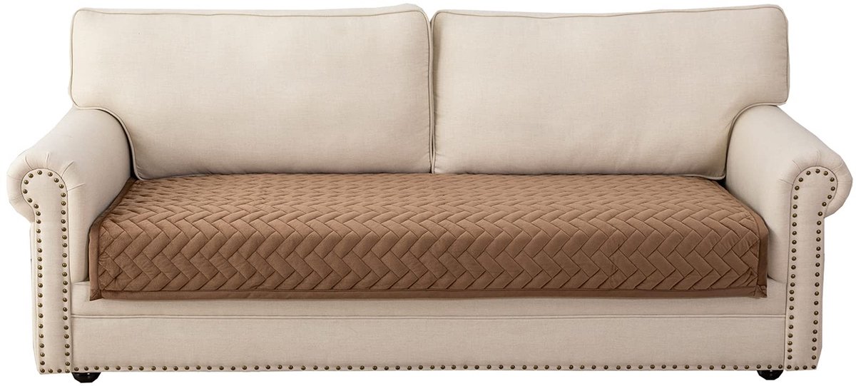 Omgoods - Antislip Sofa Cover voor 3-zits Bank en Hoekbank in Bruin