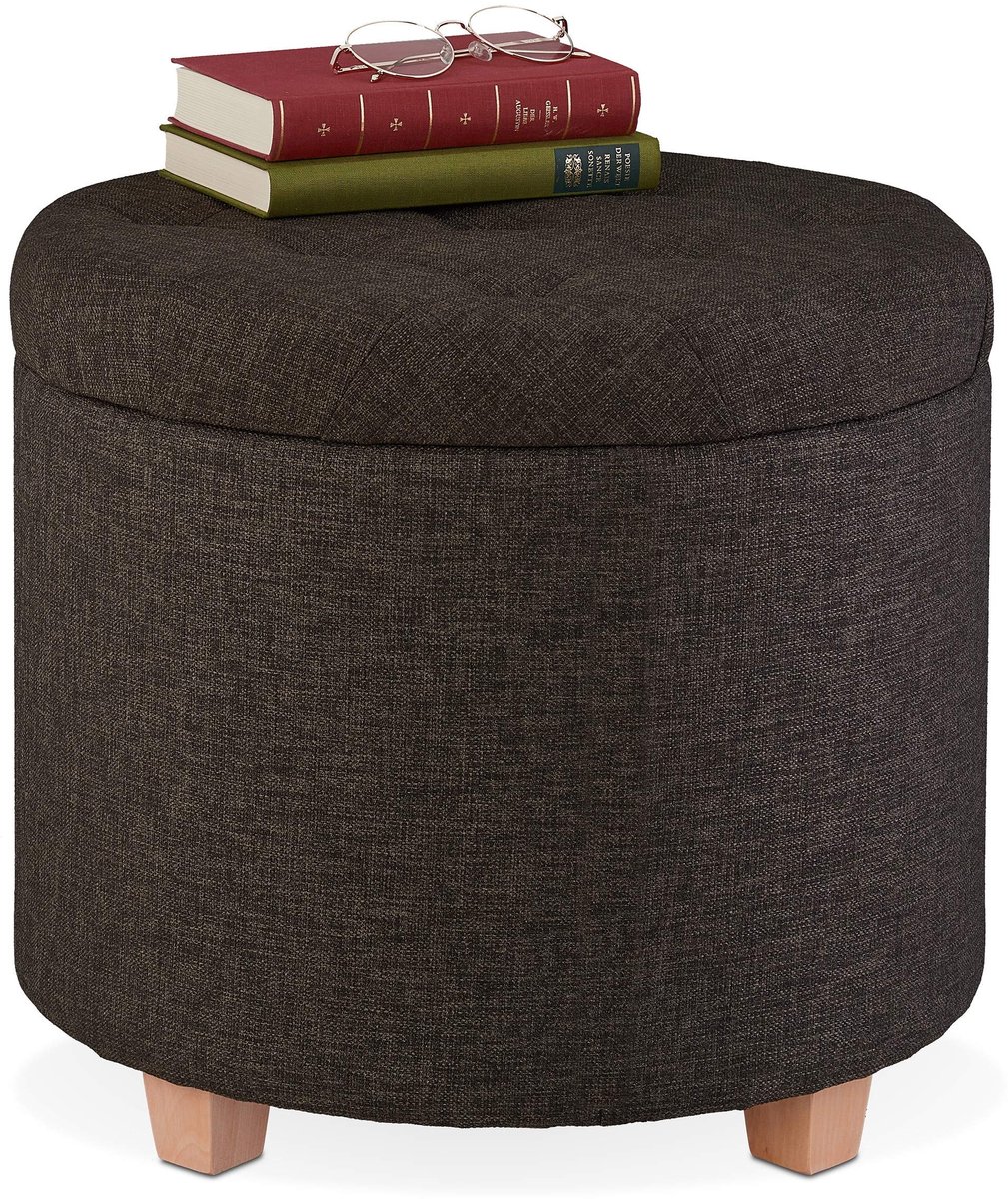 Omgoods - Opberghocker Rond met Opbergruimte 41 x 44 cm