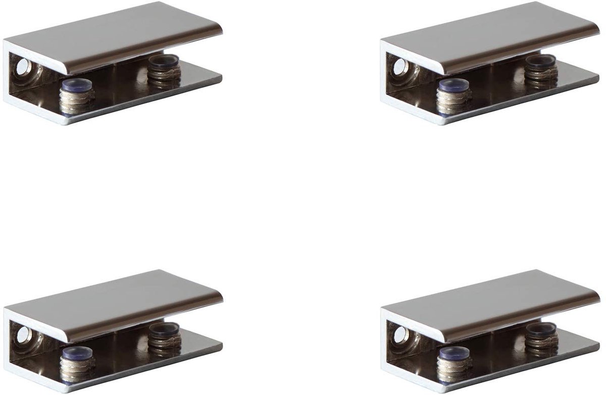 Omgoods - Set van 4 Rectangular Glasklemmen voor 6-10 mm Glas