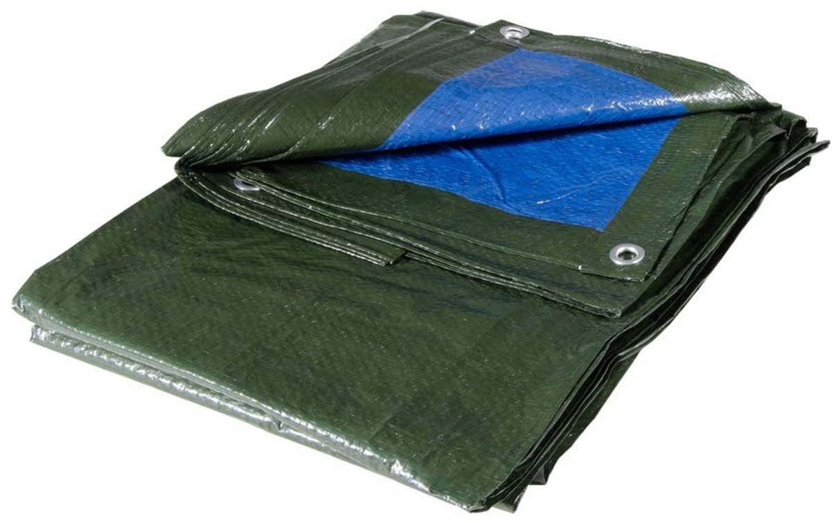 Omgoods - Multifunctioneel Afdekzeil 10 x 6 m, Groen/Blauw