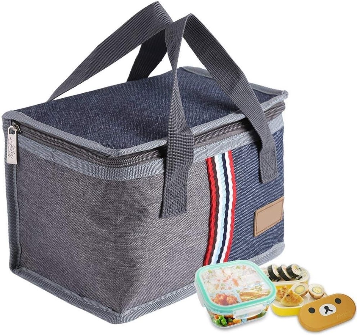 Omgoods- Lunchtas Geïsoleerd - Draagbaar 23x15x16 cm - Thermische Koelzak - Oxford-stof - Aluminiumfolie - Diep Blauw - Koeltas