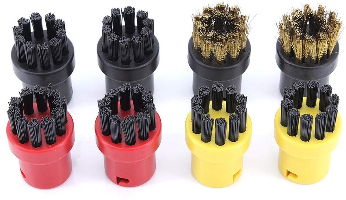 Omgoods - Set van 8 Ronde Borstels voor Stoomreinigers