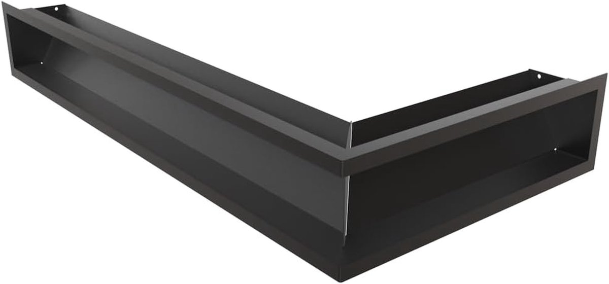 Ventilatie rooster - Lucht rooster - Verwarming afdekken - 45 graden hoek - 12 x 80 x 40 cm - Zwart