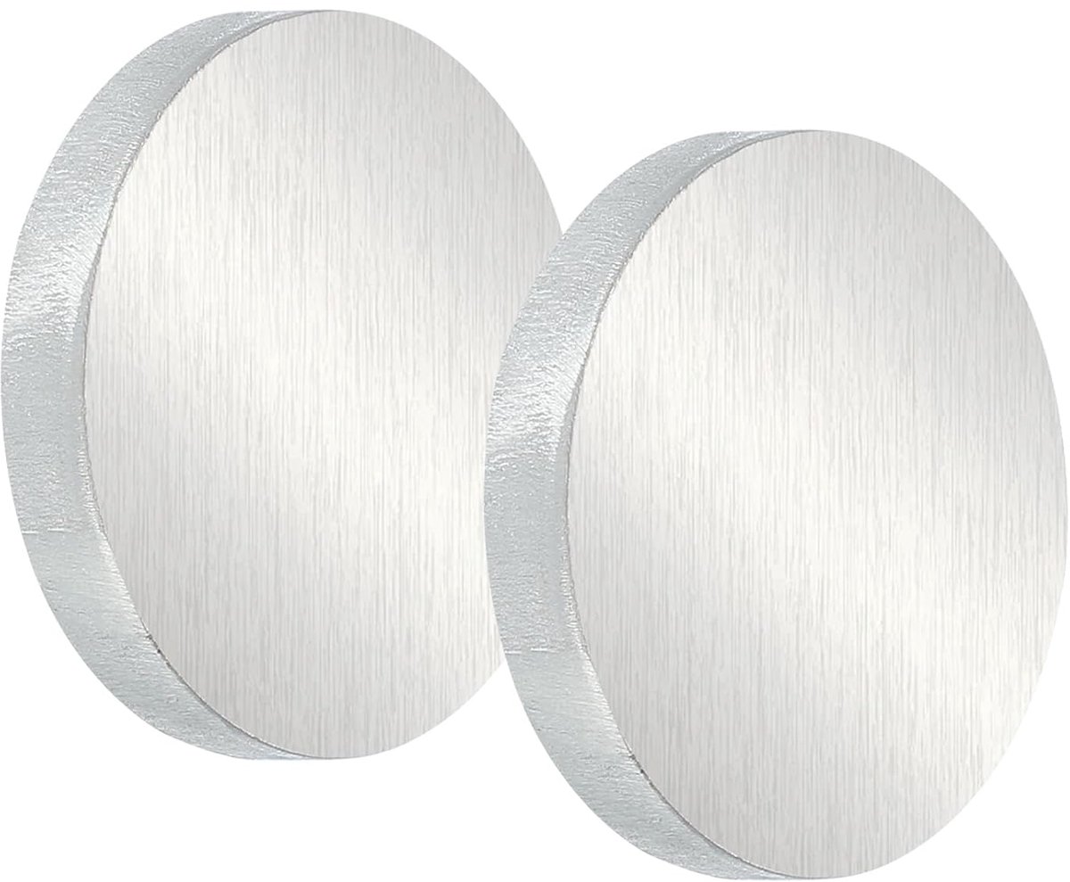 Aluminium plaat 6061, 2 stuks, plat, rond, aluminium, 5,6 x 2,3 cm, voor industrieel handwerk en doe-het-zelf