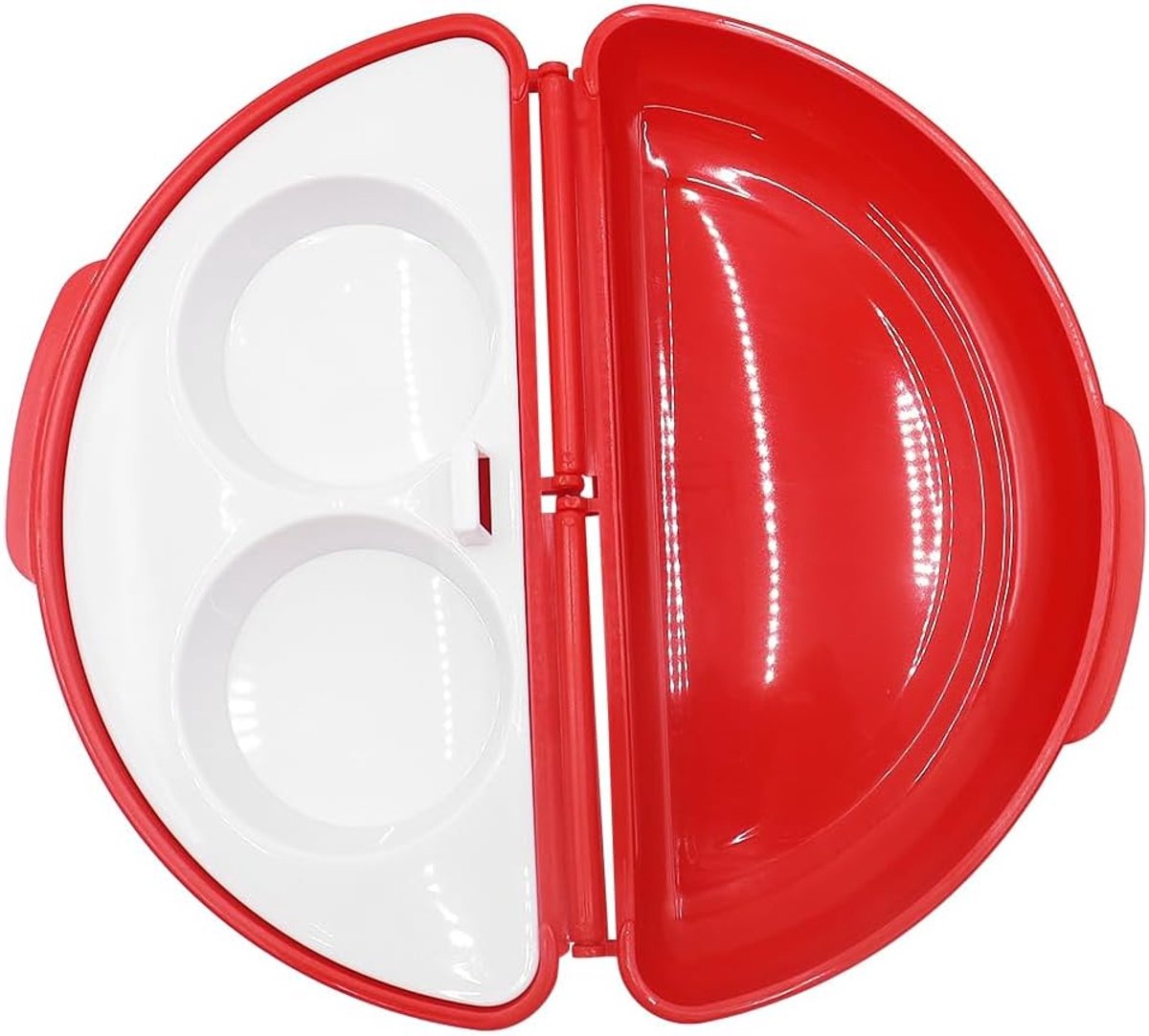 Magnetron-omeletmaker, 2-in-1 omelet- en eierkoker, geschikt voor omeletten en gepocheerde eieren (rood)
