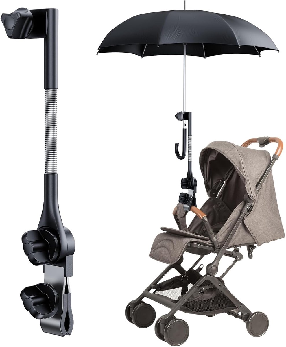 kinderwagenparapluhouder, stuurclip-paraplu, 360° verstelbare universele klem voor rolstoel, strandstoel, vissen (houder)
