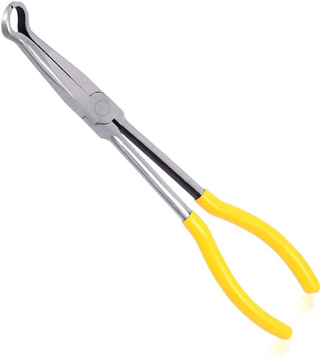 Lange Reach Slang Grip Tang 3/5 Inch Ring Neus 3/5 Inch Diameter Offset Bougie Boot Verwijdering Gekartelde kaken voor moeilijk te bereiken smalle ruimtes
