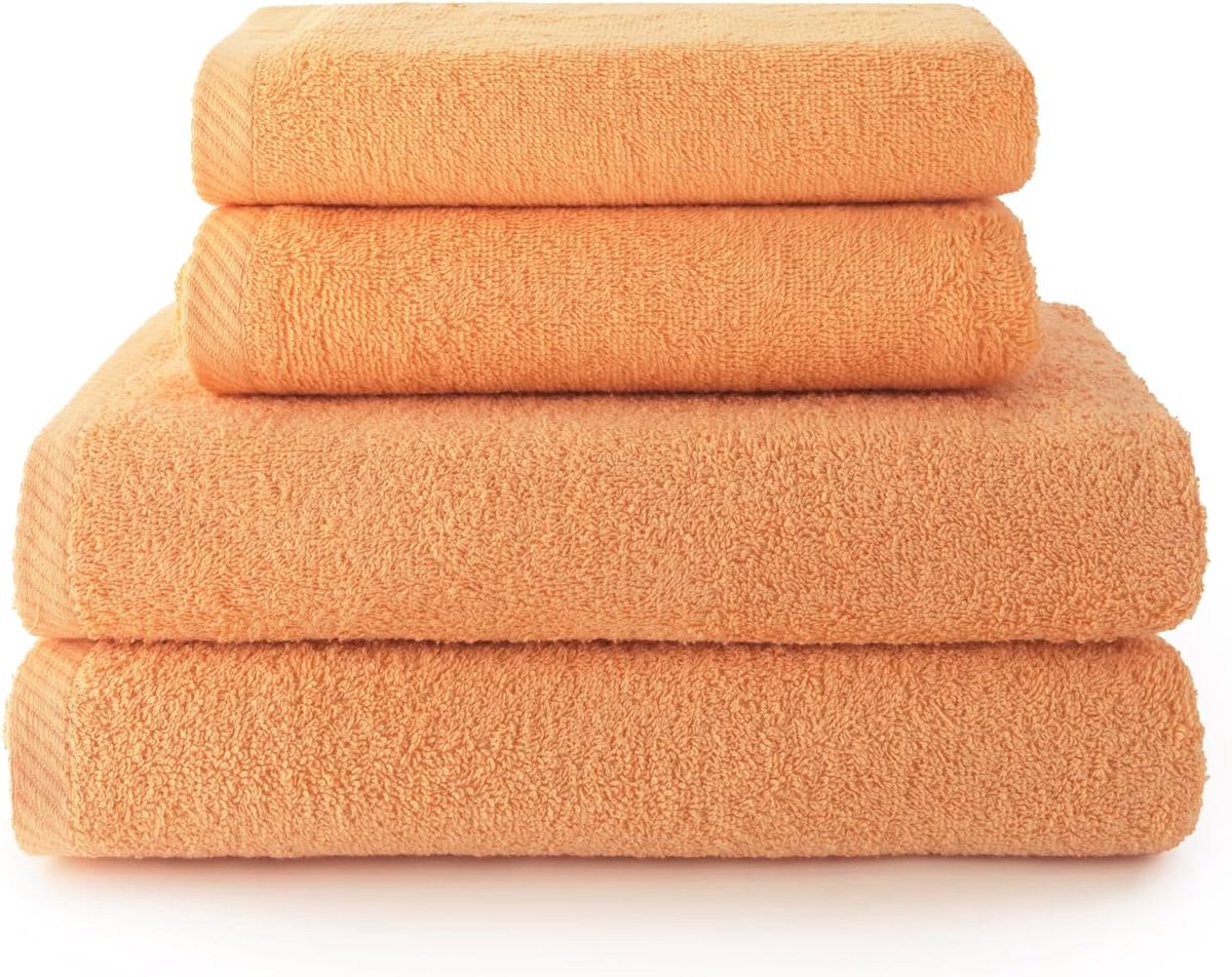 SnelShoppen - Handdoekset - 2 Handdoeken 100x50 cm en 2 Badhanddoeken 70x140 cm - 100% Katoen - 500g/m² - Zacht, Absorberend en Sneldrogend - Verkrijg