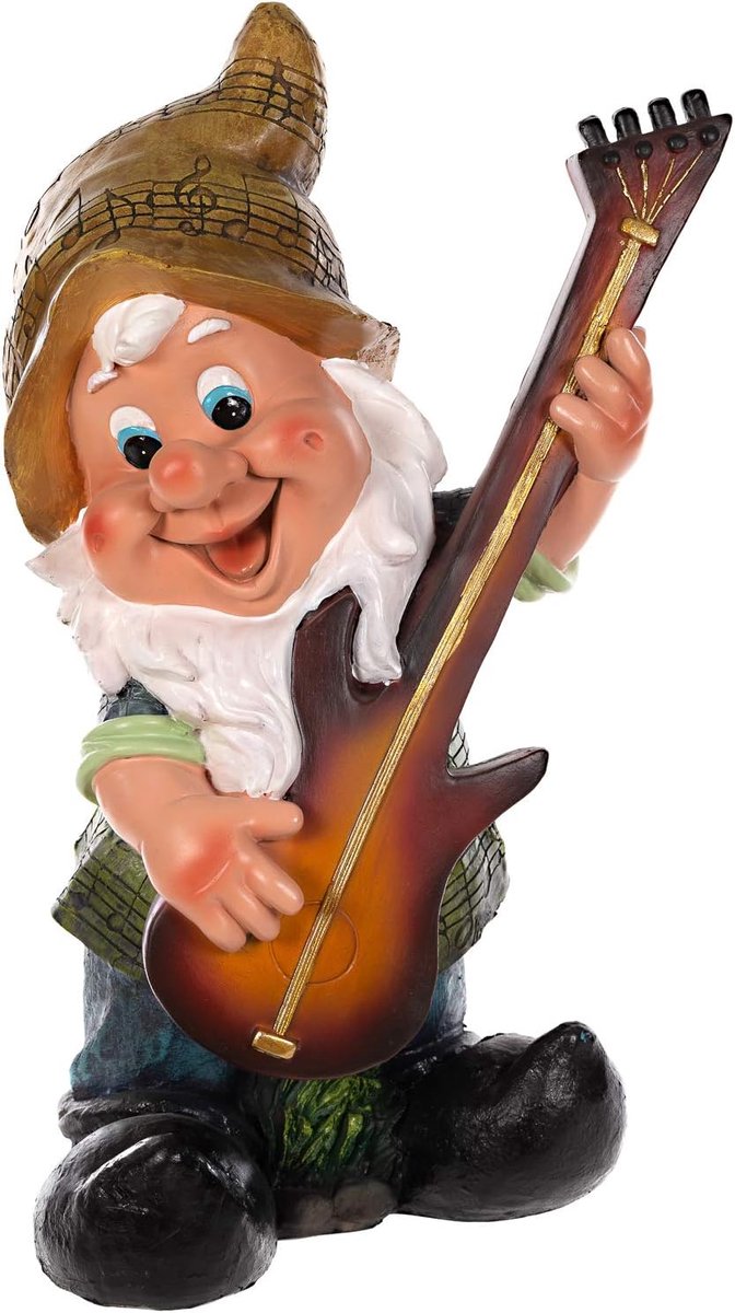 Kapel - grote handbeschilderde figuren Tuinkabouter (Gitarre-16111-2)