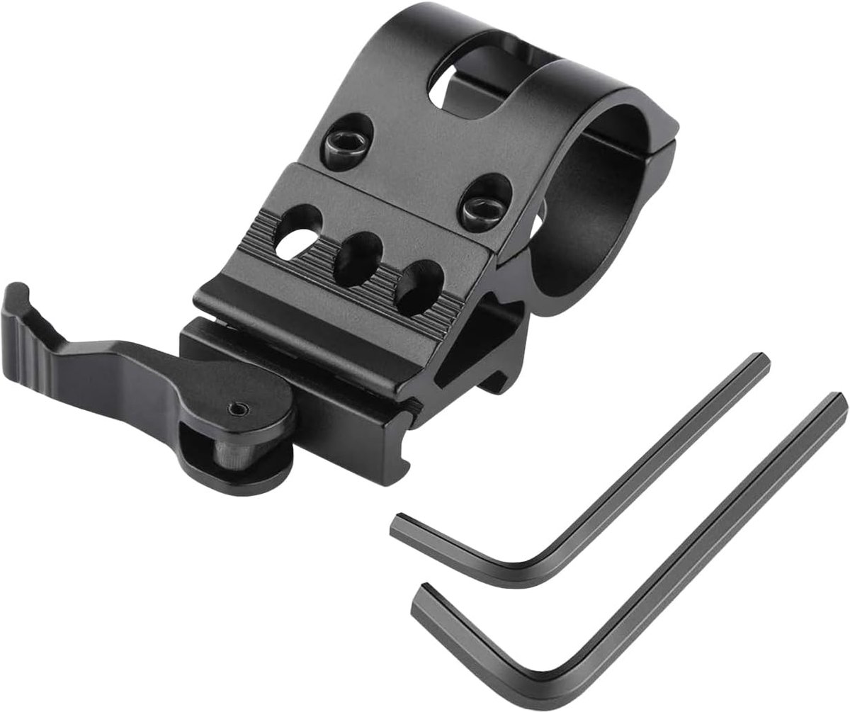 zaklamphouder, clip, 21 mm sleuf, voor 25,4 mm buisdiameter, aluminiumlegering, zaklamphouder, zwart, compatibel met led-lens, politie-zaklamp, veilig