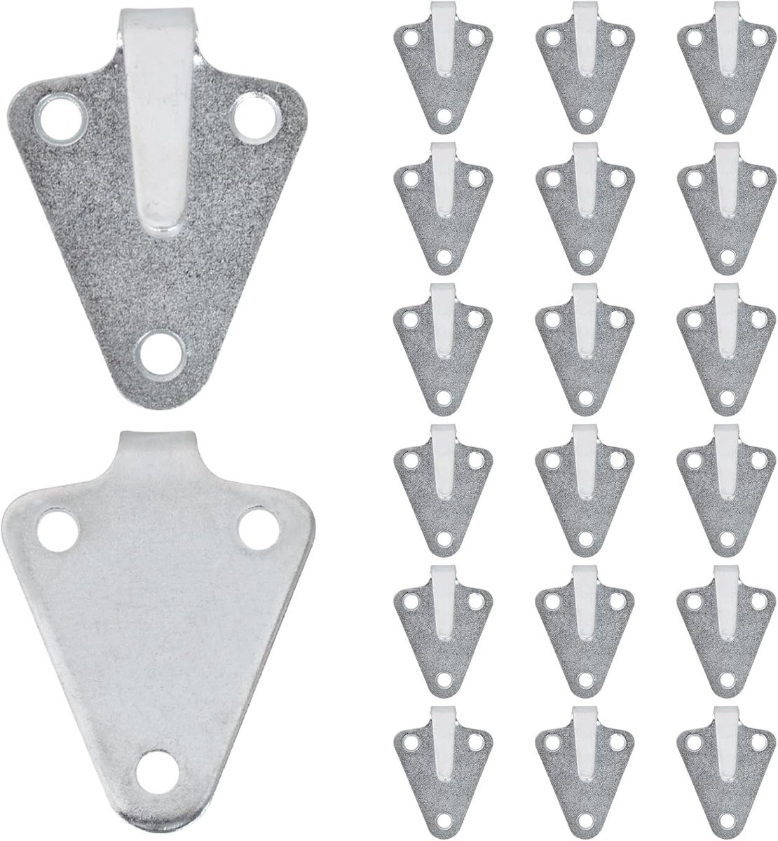 20 stuks dekzeilhaken met drie gaten, aanhangers, nethaken, spanhaken, sjorring, bevestigingshaken, roestbestendig, ideaal voor het bevestigen van aanhangernetten, ladingbeveiligingsnet en