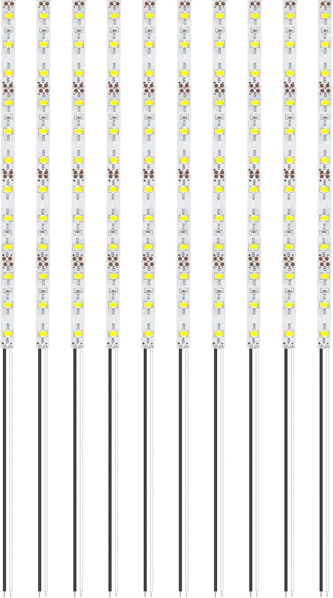 10 stuks 200 mm voordraadstrips, 2835 SMD LED, 12-18V ledstrips, modelbouw led-verlichting, wit