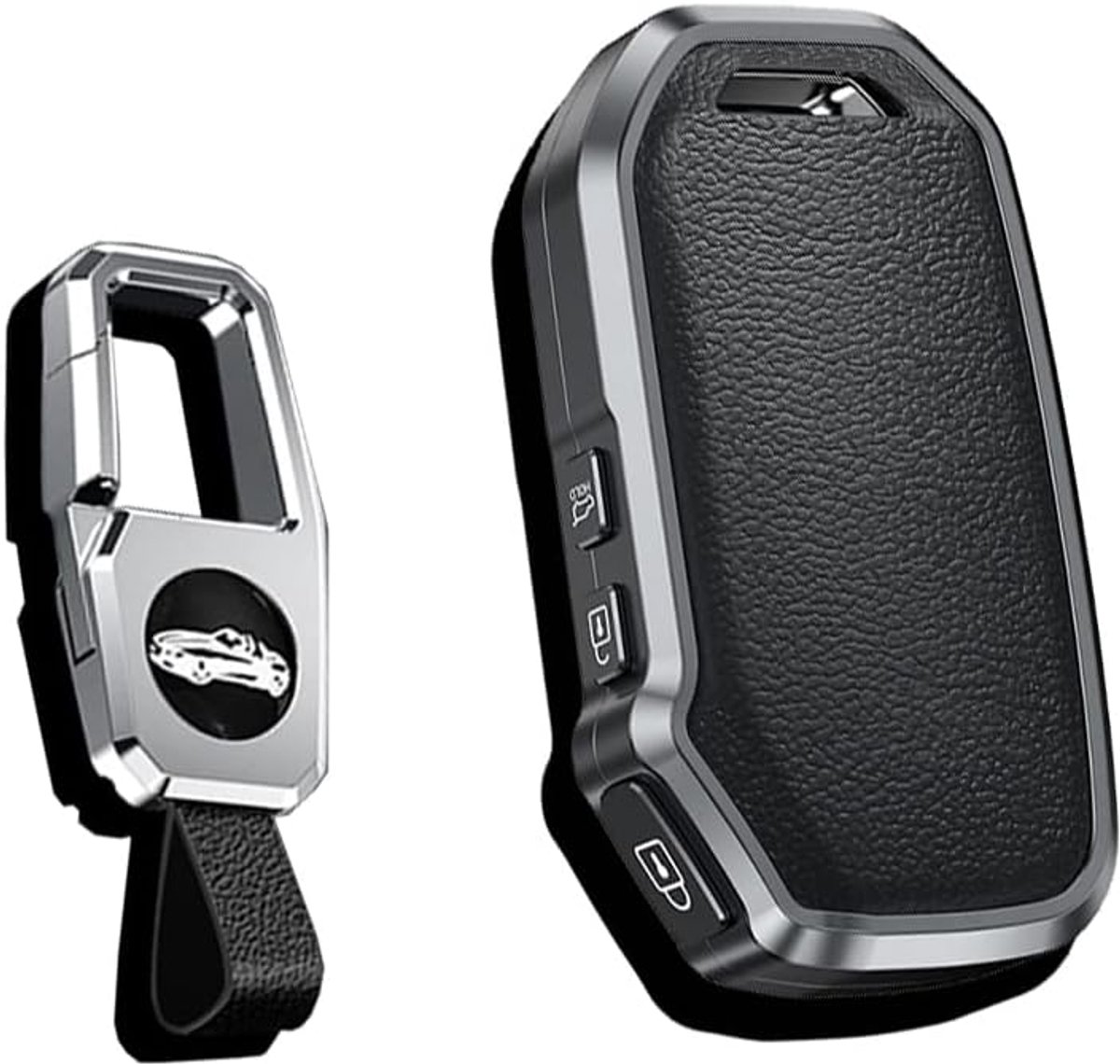 sleutelhoes-leren hoes past KIA beschermhoes autosleutelhoes voor KIA Sportage GT Stinger Sorento Soul Rio Optima NIRO Forte Ceed sleutelhanger afstandsbediening zwart