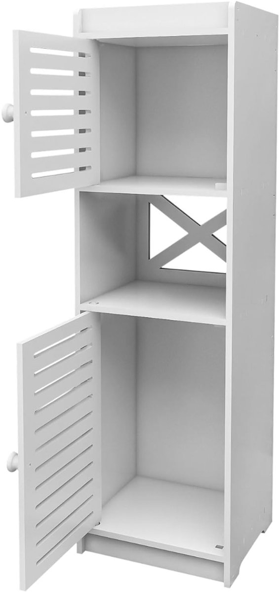 Zavio® Badkamer Kastje – Badkamer Opbergkast – Staande Badkamerkast - Wit