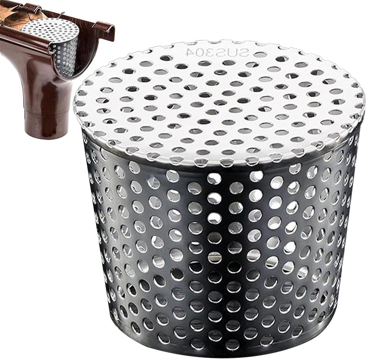 Dakgoot Bescherming - Regenpijp Zeef - Verstopping Voorkomen - Roestvrij Staal Gaas - 50-200 mm - Zilver
