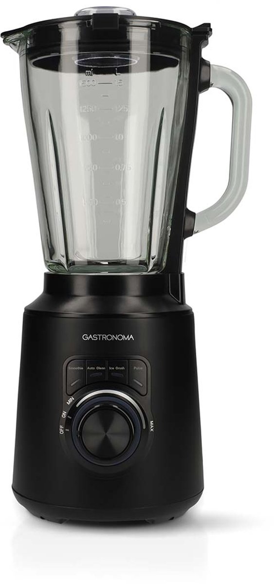 Gastronoma Blender - 1500W - 1,5L glazen kan - Variabele snelheid - Pulsfunctie - Smoothie-, ijscrush- en zelfreinigingsfunctie - Zwart van Gastronoma — afbeelding 4