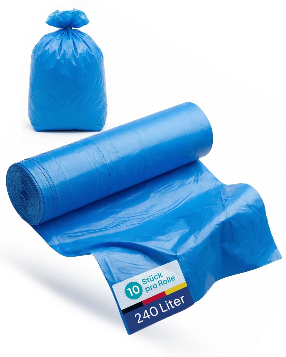 Omgoods - Set van 10 Robuuste Afvalzakken van 240 Liter