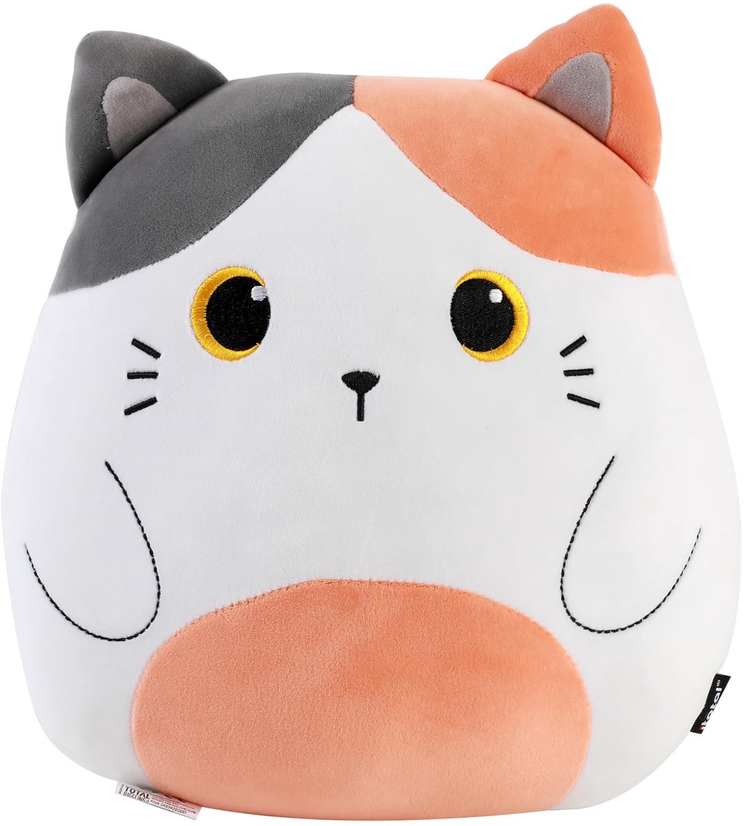 Omgoods - Decoratief Kussen Kat - Oranje Pluche Dierenvorm Kussen voor Woonkamer of Slaapkamer