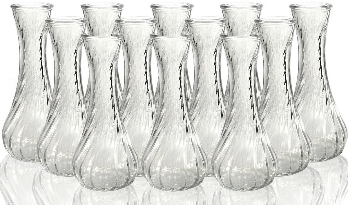 Omgoods - Set van 12 Glazen Mini Vazen voor Tafeldecoratie